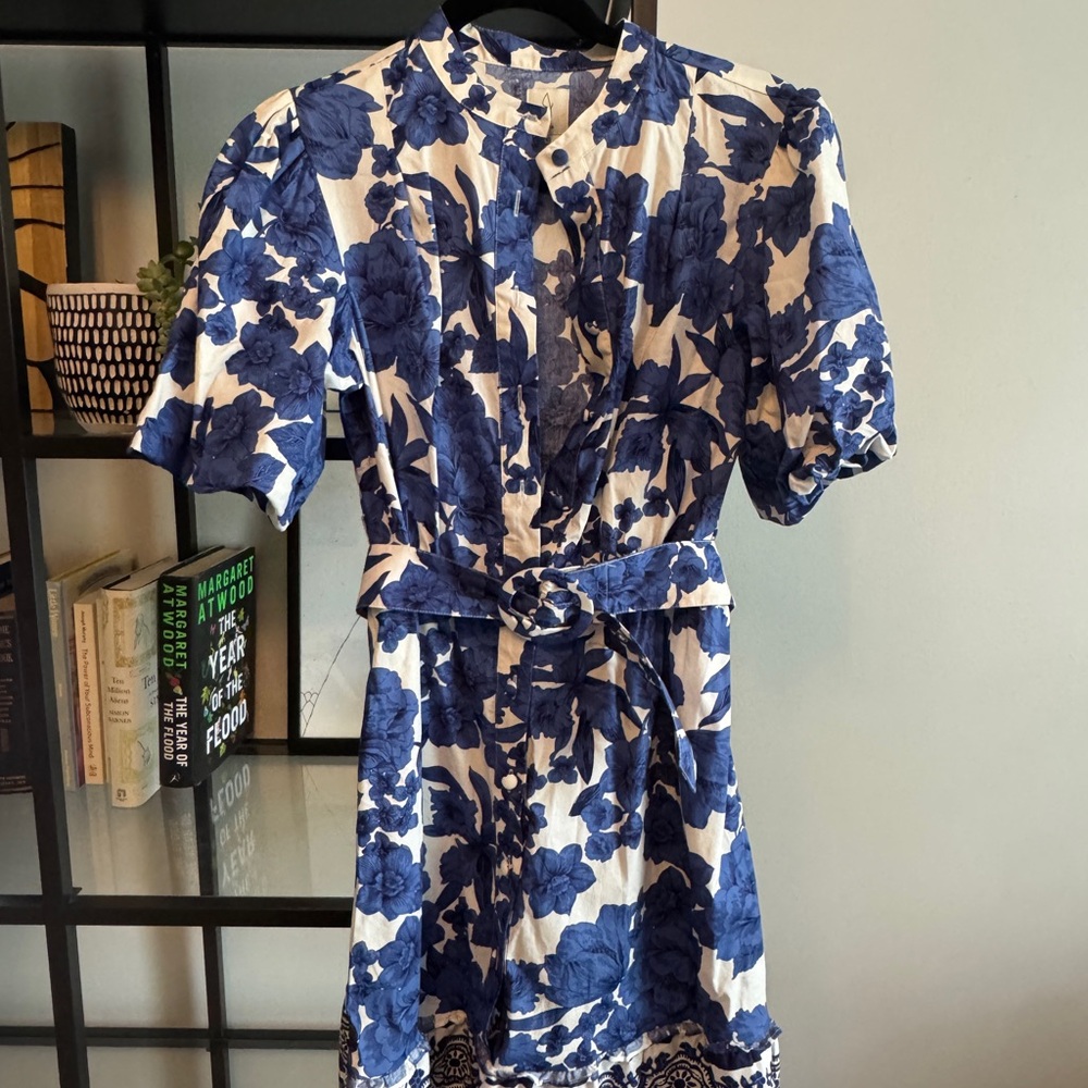 Joie: Blue Floral Belted Women’s Dress